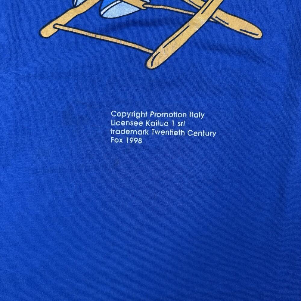 Simpsons Vintage 90s T-Shirt Men's XL Cool Man Bart Simpson 1998 Kailua Blue Fox - Picture 4 of 8